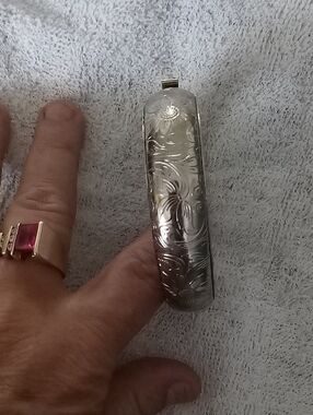 Vintage Silver-Tone Engraved Floral Bracelet